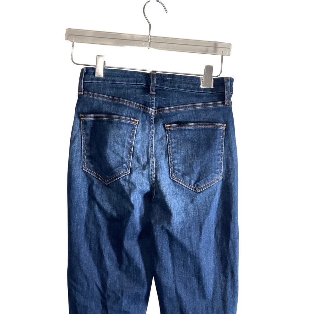 Frank Eileen Killian High Rise Straight Leg Raw Hem Stretch Jeans Size 27 Blue - Picture 10 of 12